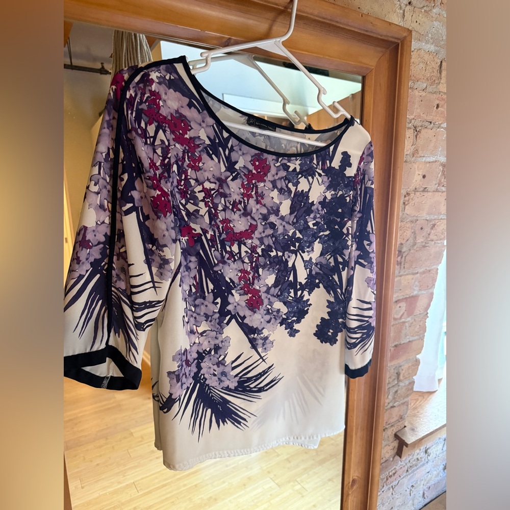 Purple and Blue Floral Blouse